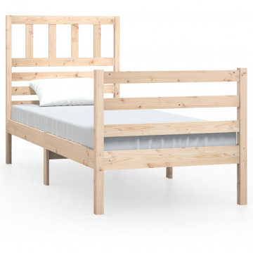 Cadru de pat, 90x200 cm, lemn masiv - Img 2