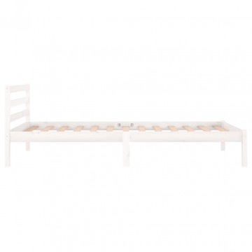 Cadru de pat, alb, 100x200 cm, lemn masiv de pin - Img 8