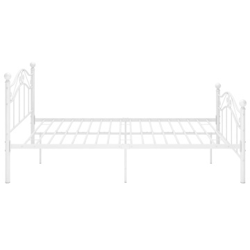 Cadru de pat, alb, 120x200 cm, metal - Img 4