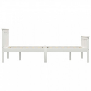 Cadru de pat, alb, 140 x 200 cm, lemn de pin masiv - Img 4