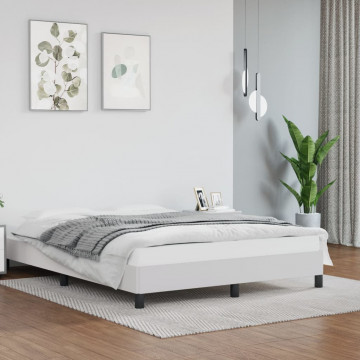 Cadru de pat, alb, 140x190 cm, piele ecologică - Img 1