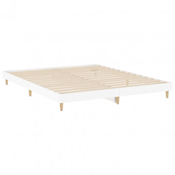 Cadru de pat, alb, 140x200 cm, lemn prelucrat - Img 8