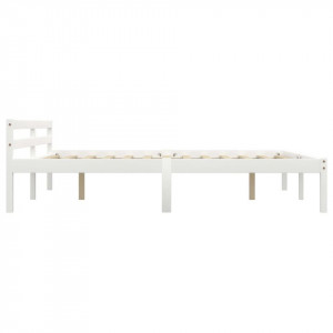 Cadru de pat, alb, 160 x 200 cm, lemn masiv de pin - Img 4