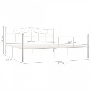 Cadru de pat, alb, 180 x 200 cm, metal - Img 7