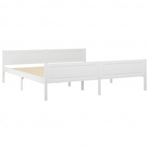 Cadru de pat, alb, 180x200 cm, lemn masiv de pin - Img 2