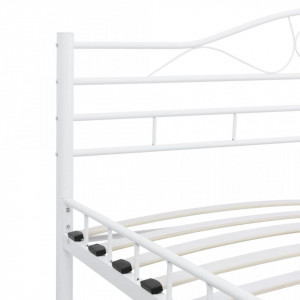 Cadru de pat, alb, 200 x 200 cm, metal - Img 9