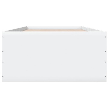 Cadru de pat, alb, 90x190 cm, lemn prelucrat - Img 4