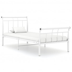 Cadru de pat, alb, 90x200 cm, metal - Img 1