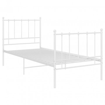Cadru de pat, alb, 90x200 cm, metal - Img 2