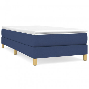 Cadru de pat box spring, albastru, 100x200 cm, textil - Img 2