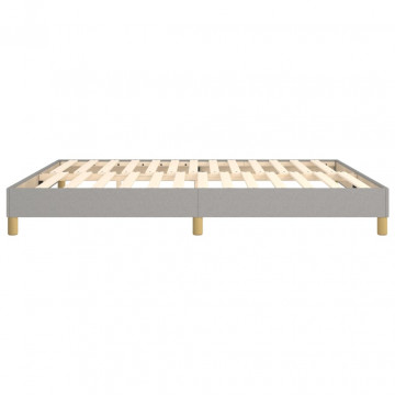 Cadru de pat box spring, gri deschis, 180x200 cm, textil - Img 5