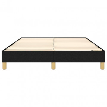 Cadru de pat box spring, negru, 140x190 cm, textil - Img 8
