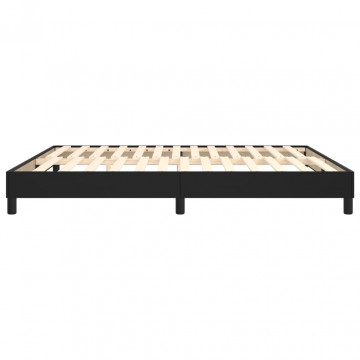 Cadru de pat box spring, negru, 180x200 cm, piele ecologică - Img 5