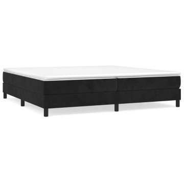Cadru de pat box spring, negru, 200x200 cm, catifea - Img 2