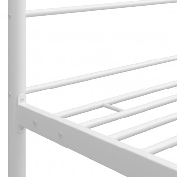 Cadru de pat cu baldachin, alb, 160x200 cm, metal - Img 6