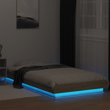 Cadru de pat cu LED, stejar sonoma, 90x200 cm, lemn prelucrat - Img 3