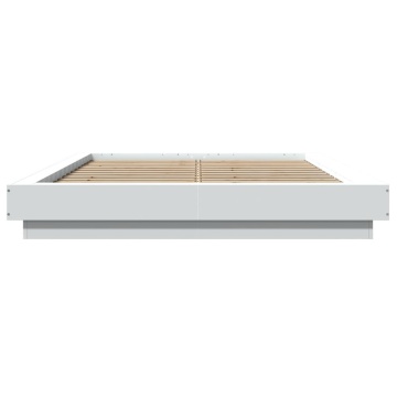 Cadru de pat cu lumini LED, alb, 120x200 cm, lemn prelucrat - Img 8