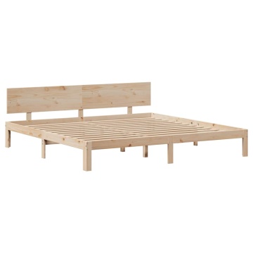 Cadru de pat cu sertare 180x200 cm lemn masiv pin - Img 6