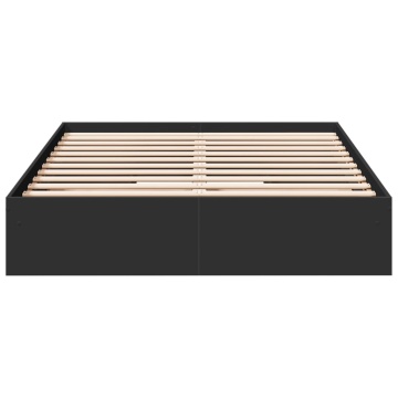Cadru de pat cu sertare, negru, 120x200 cm, lemn prelucrat - Img 4
