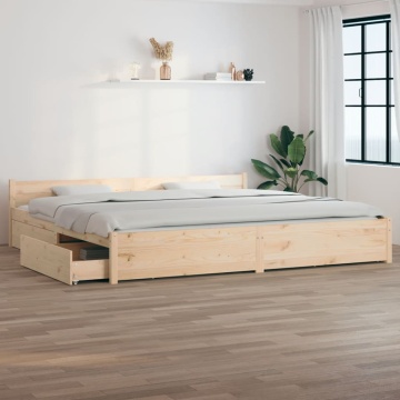 Cadru de pat cu sertare Super King, 180x200 cm - Img 1