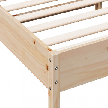 Cadru de pat cu tăblie, 160x200 cm, lemn masiv de pin - Img 6
