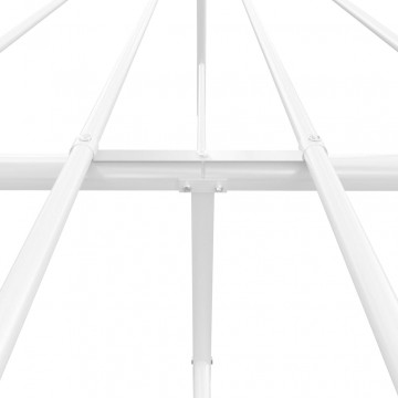 Cadru de pat cu tăblie, alb, 196x126x90,5 cm, oțel - Img 7