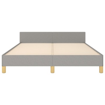Cadru de pat cu tăblie, gri deschis, 140x190 cm, textil - Img 5