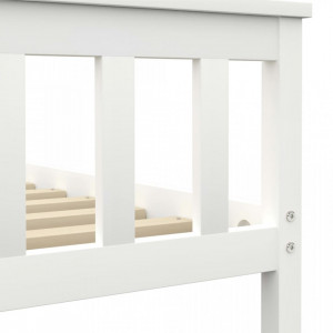 Cadru de pat din lemn masiv de pin, alb, 180 x 200 cm - Img 6