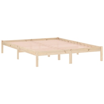 Cadru de pat fără saltea, 152x203 cm, lemn masiv de pin, queen - Img 3