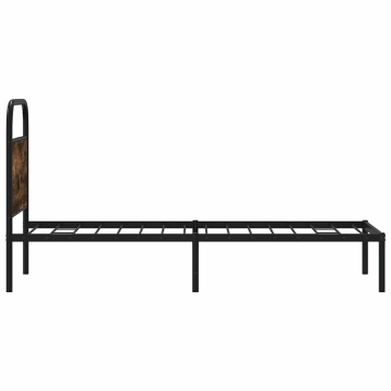 Cadru de pat fără saltea 80x200cm Stejar fumuriu lemn prelucrat - Img 5