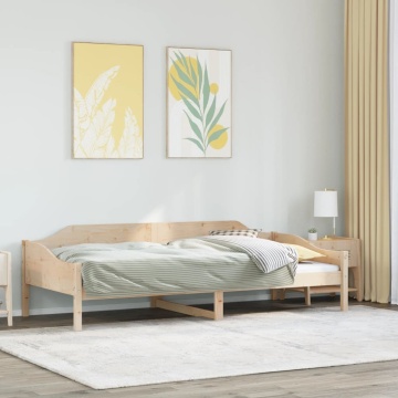 Cadru de pat fără saltea, 90x200 cm, lemn masiv pin - Img 1