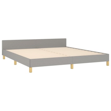 Cadru de pat fără saltea, gri deschis, 160x200 cm, textil - Img 8