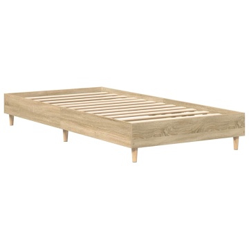 Cadru de pat fără saltea Stejar Sonoma 75x190 cm Lemn prelucrat - Img 6