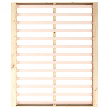 Cadru de pat, gri, 150x200 cm, lemn masiv, King Size 5FT - Img 5