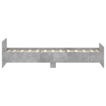 Cadru de pat, gri beton, 90x200 cm, lemn prelucrat - Img 8
