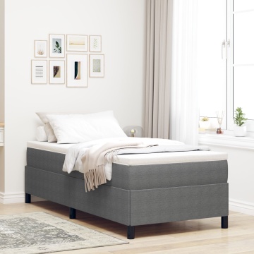 Cadru de pat Gri deschis 90x200 cm din material catifea - Img 1
