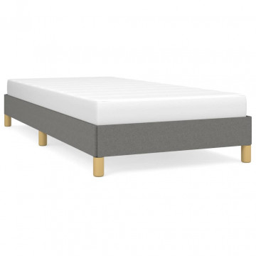 Cadru de pat, gri închis, 90x190 cm, material textil - Img 2