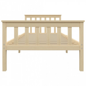 Cadru de pat, lemn deschis, 100 x 200 cm, lemn masiv de pin - Img 3