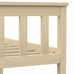 Cadru de pat, lemn deschis, 100 x 200 cm, lemn masiv de pin - Img 6