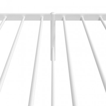 Cadru de pat metalic cu tăblie, alb, 100x190 cm - Img 7