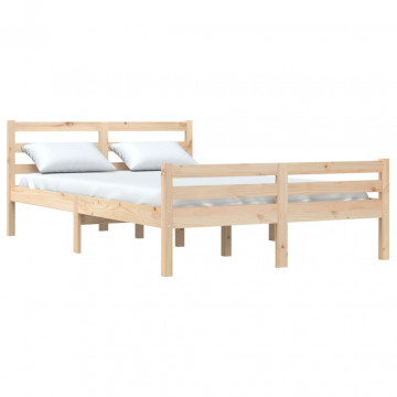 Cadru de pat mic dublu 4FT, 120x190 cm, lemn masiv - Img 3