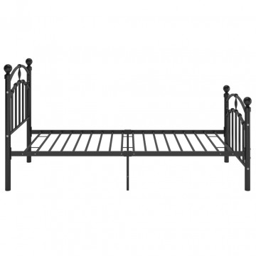 Cadru de pat, negru, 100x200 cm, metal - Img 4