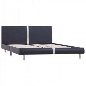 Cadru de pat, negru, 140 x 200 cm, piele ecologică - Img 2