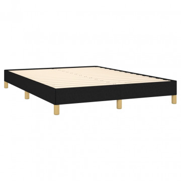 Cadru de pat, negru, 140x190 cm, material textil - Img 4
