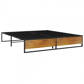 Cadru de pat, negru, 160 x 200 cm, metal - Img 2