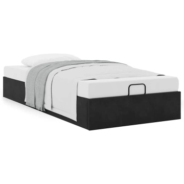 Cadru de pat otoman fără saltea Negru 100x200 cm catifea - Img 1