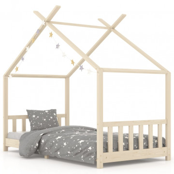 Cadru de pat pentru copii, 90 x 200 cm, lemn masiv de pin - Img 2