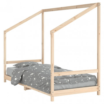 Cadru de pat pentru copii, 90x190 cm, lemn masiv de pin - Img 2