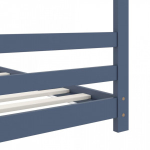 Cadru de pat pentru copii, gri, 70 x 140 cm, lemn masiv de pin - Img 5