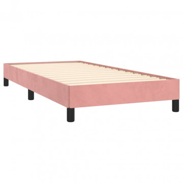 Cadru de pat, roz, 100x200 cm, catifea - Img 4